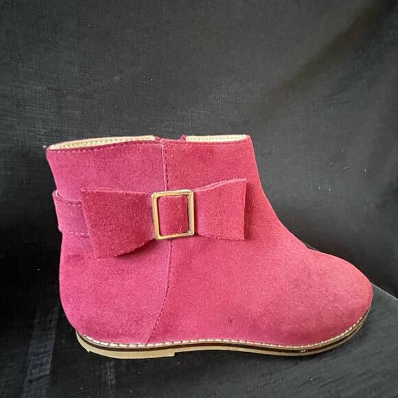 Janie & Jack Girls Maroon Suede Boots - Picture 3 of 8